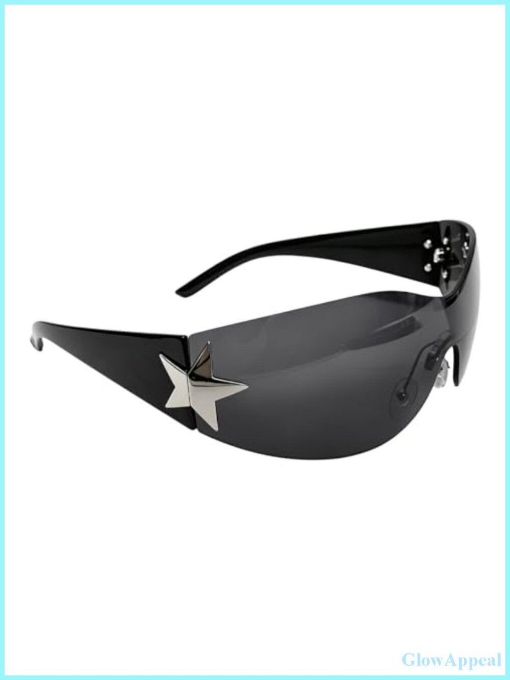 Y2K Star Sunglasses Frameless with Oxford Cloth Hard Case